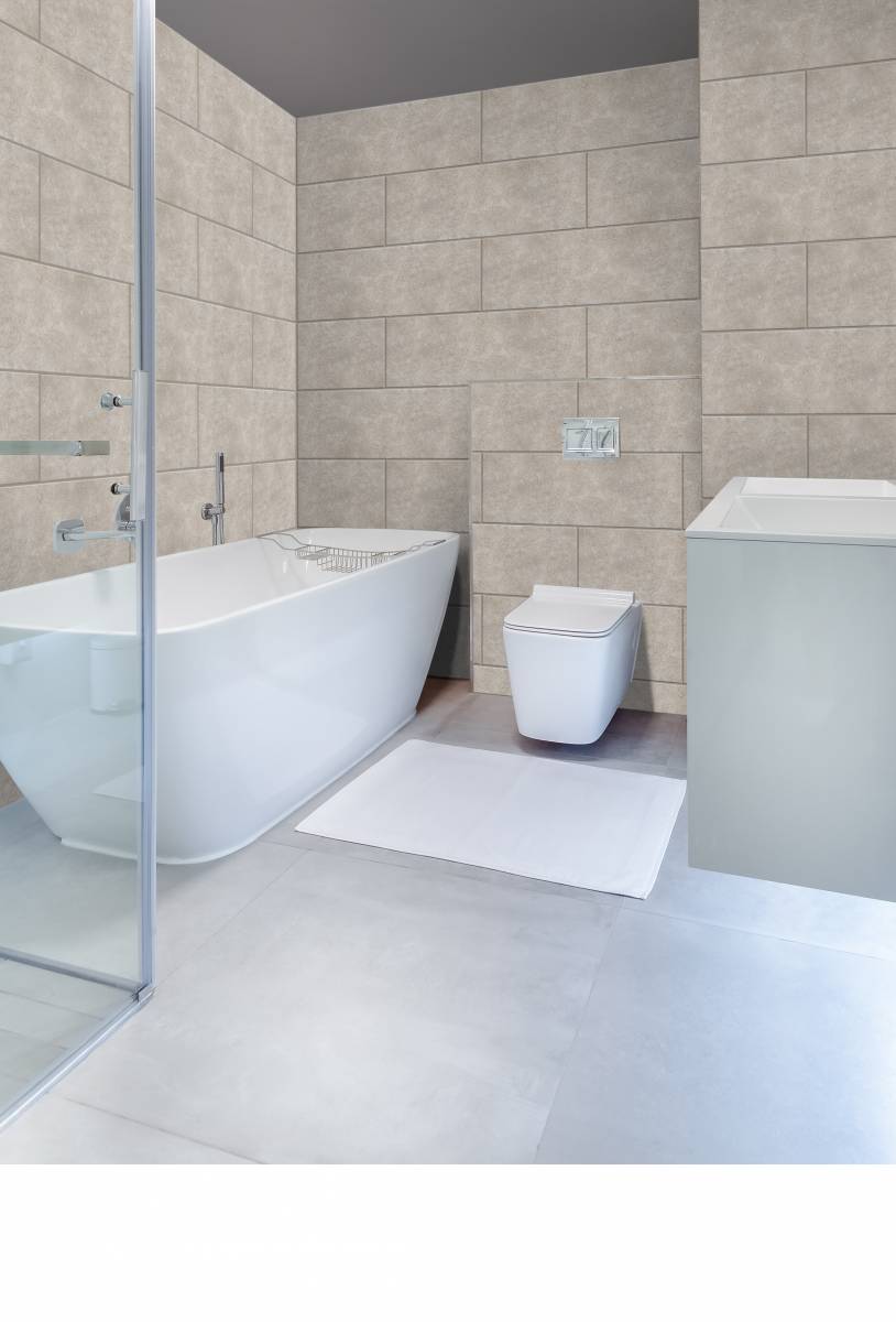 Murs salle de bain en travertin près de Monteux