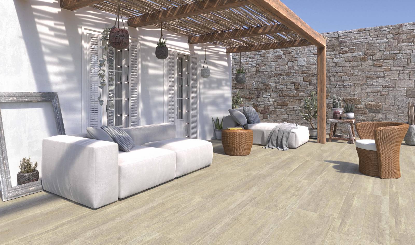Dalle sur Plots en Carreaux de Grès Cérame Émaillés de 20mm Antidérapant pour une Terrasse à Vaison-la-Romaine
